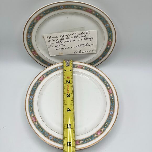 Antique Limoges Charles Martin Dessert Plates - Wedding Gift Note France - Picture 7 of 11